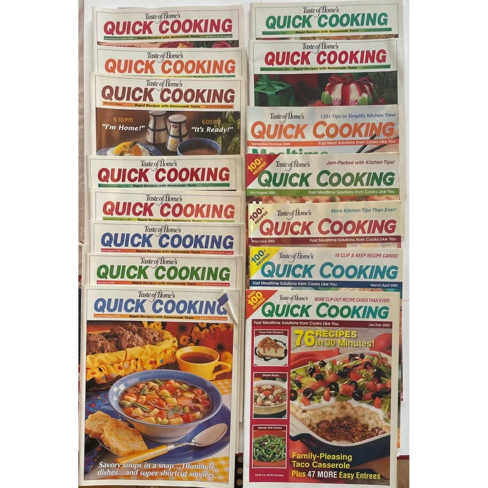 Taste of Home Quick Cooking Magazine Lot 14 Issues Premiere Issue 1998-2005